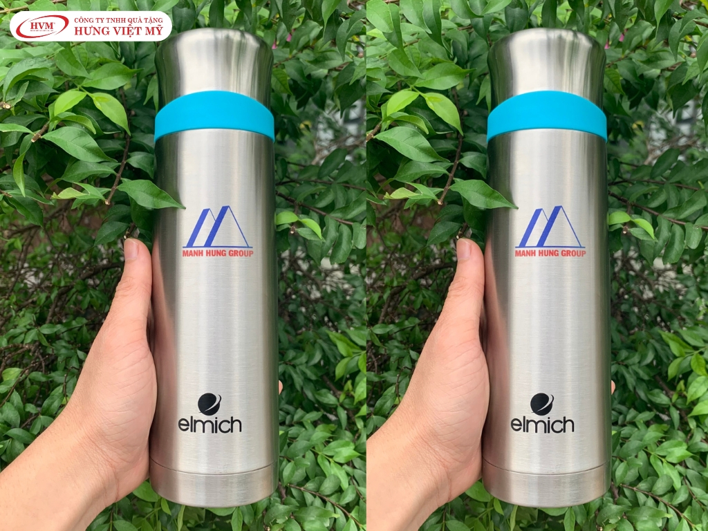 Bình giữ nhiệt Elmich in logo công ty Minh Hung Group sắc nét