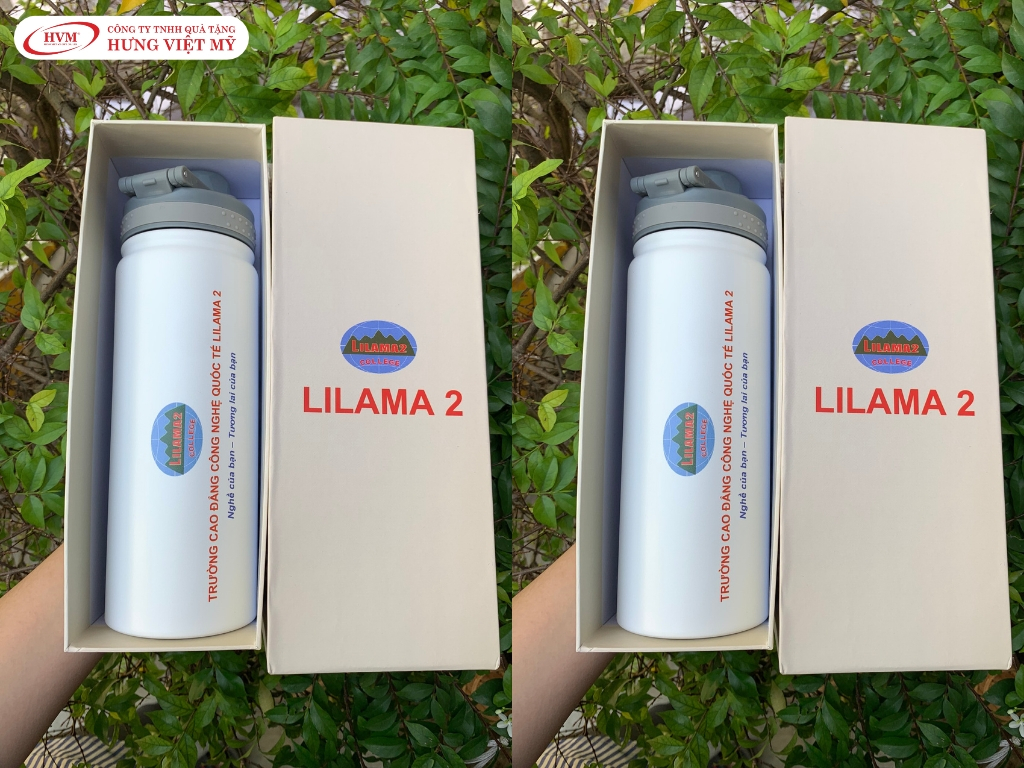 Quà tặng bình giữ nhiệt in logo trường Cao Đẳng Công Nghệ Quốc Tế Lilama 2 